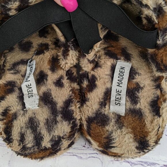 STEVE MADDEN Biddy Leopard Print Slippers - Size L - Picture 8 of 10